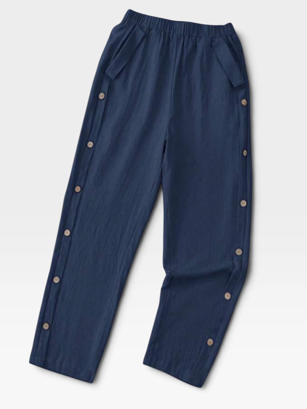 EMERY ROSE Navy Button Side Pant - Picture 2 of 6